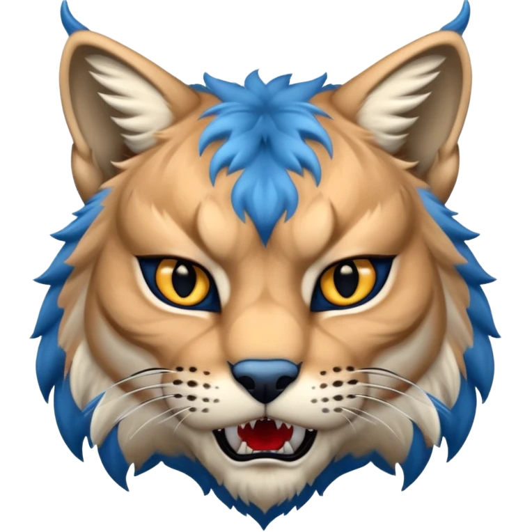 Tête de lynx : très très très féroce et très méchant et tout bleu emoji
