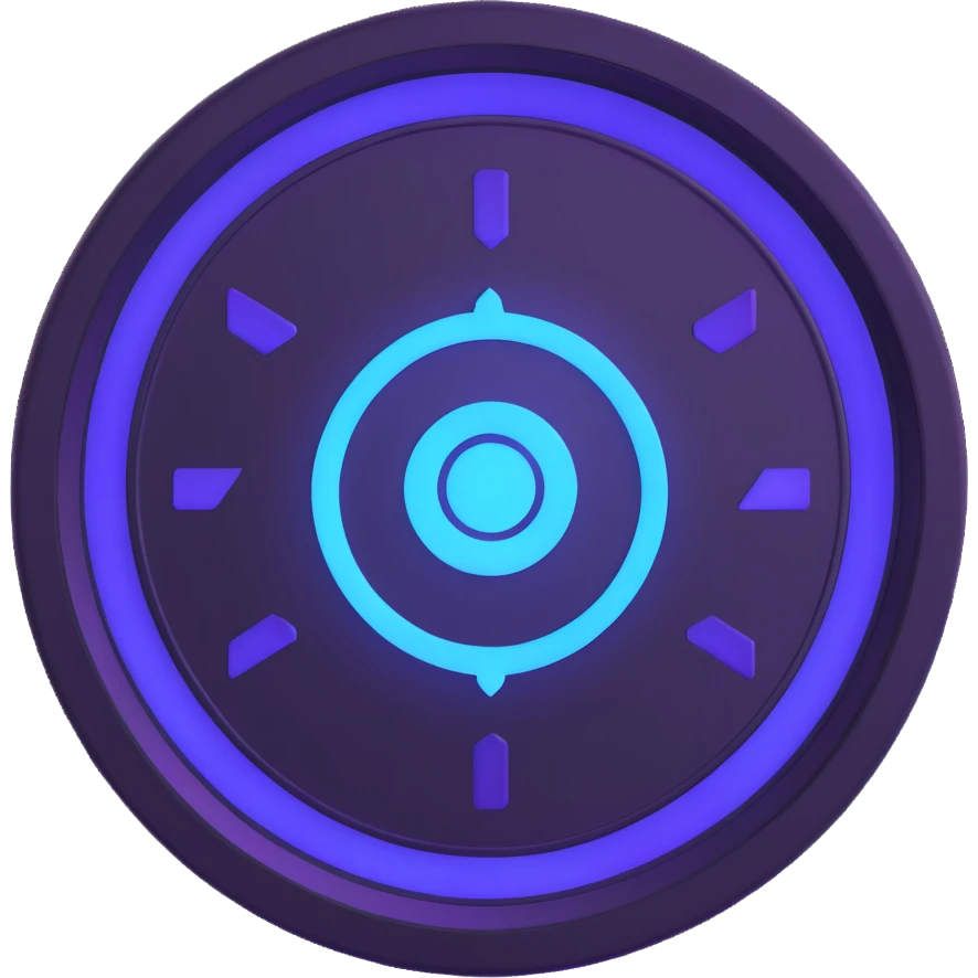 $PORTAL coin with embossed logo, blue and purple glowing accents emoji