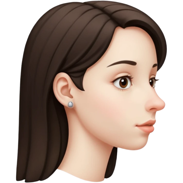 Girl with big bulgy Nose, side view emoji