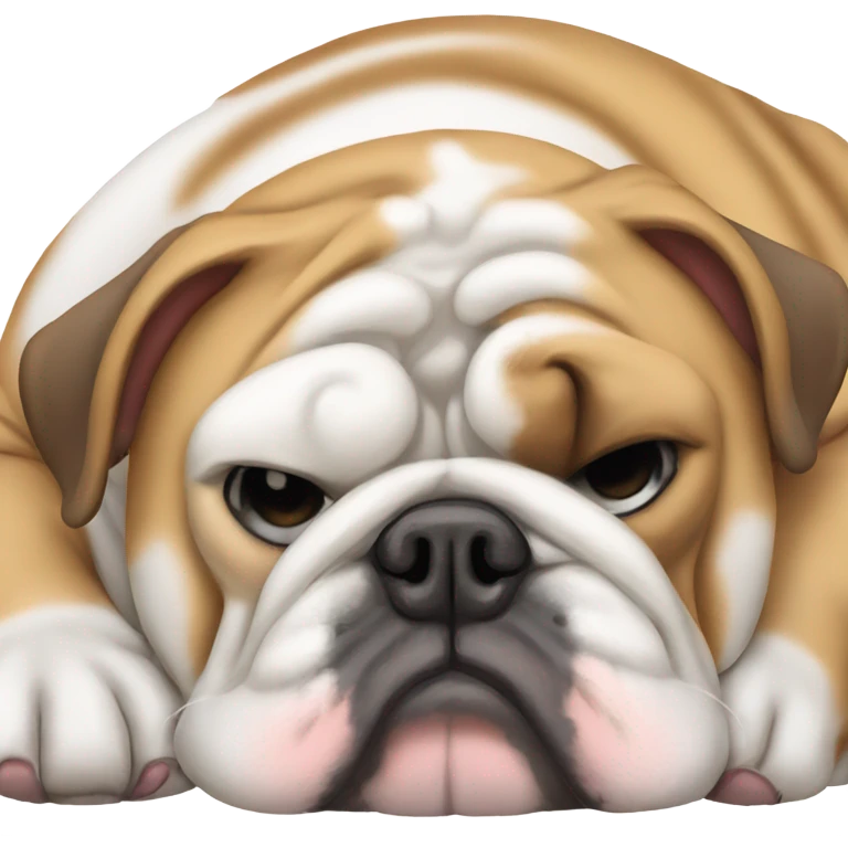 English bulldog sleeping curled up emoji