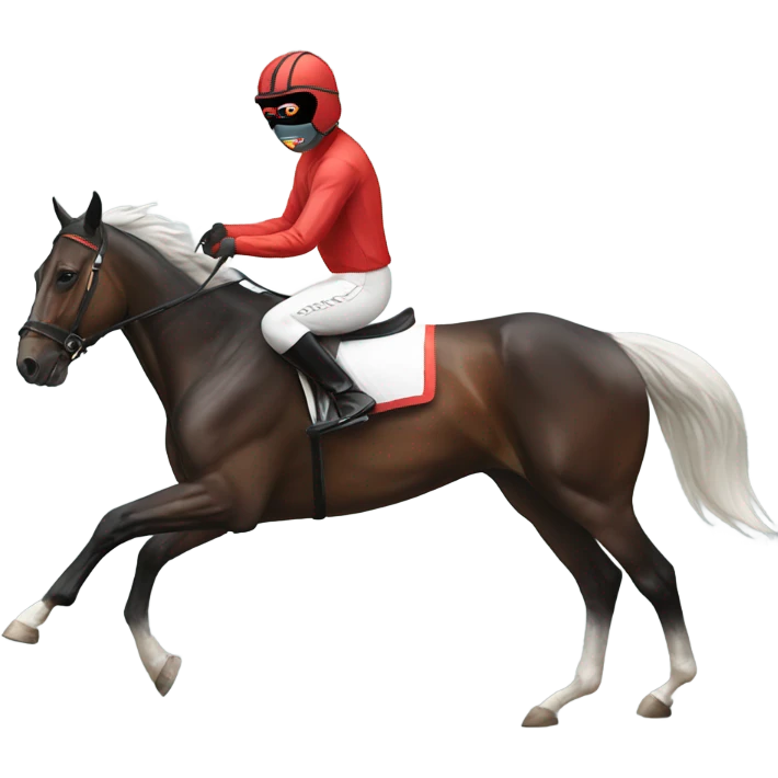 racing horse with mask emoji