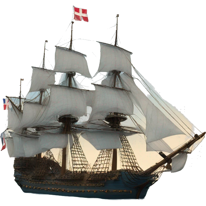 A French armada naval war ship, painted sky blue emoji