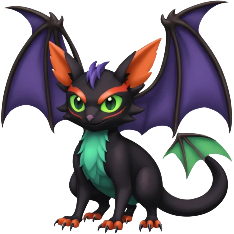  Noibat-Noivern-Nargacuga-Litten-Hybrid with huge bat wings for ears emoji