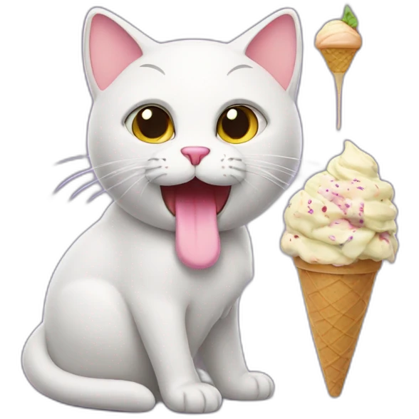 Cat with ice cream emoji