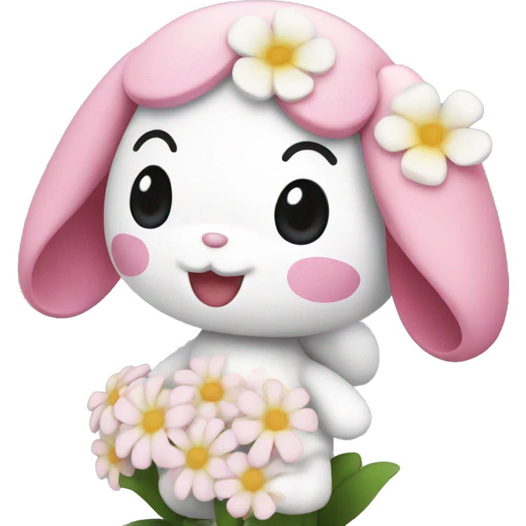 My melody with flowers emoji