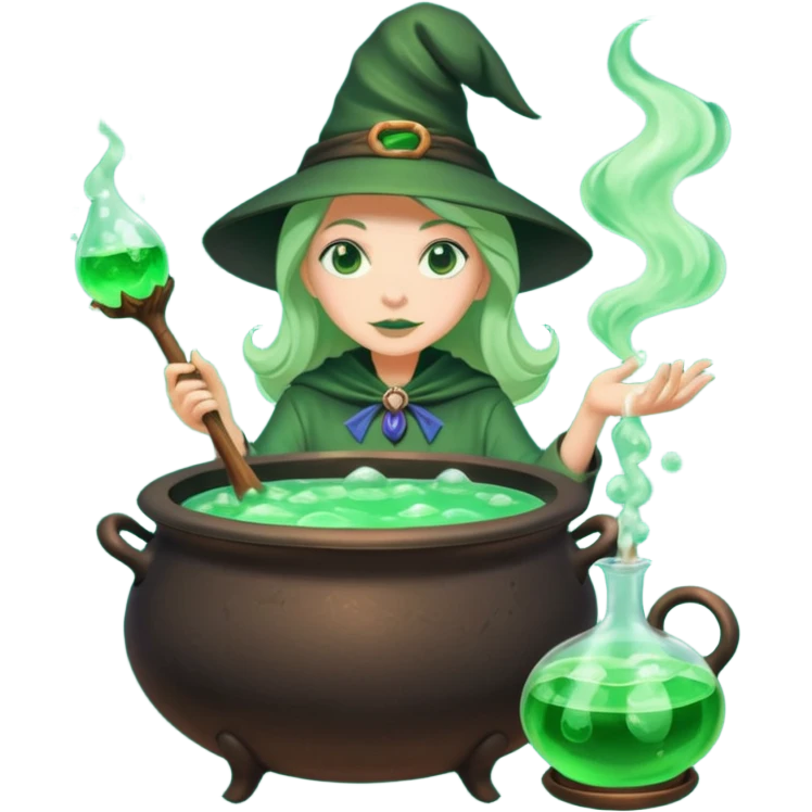 green witch cooking potion emoji