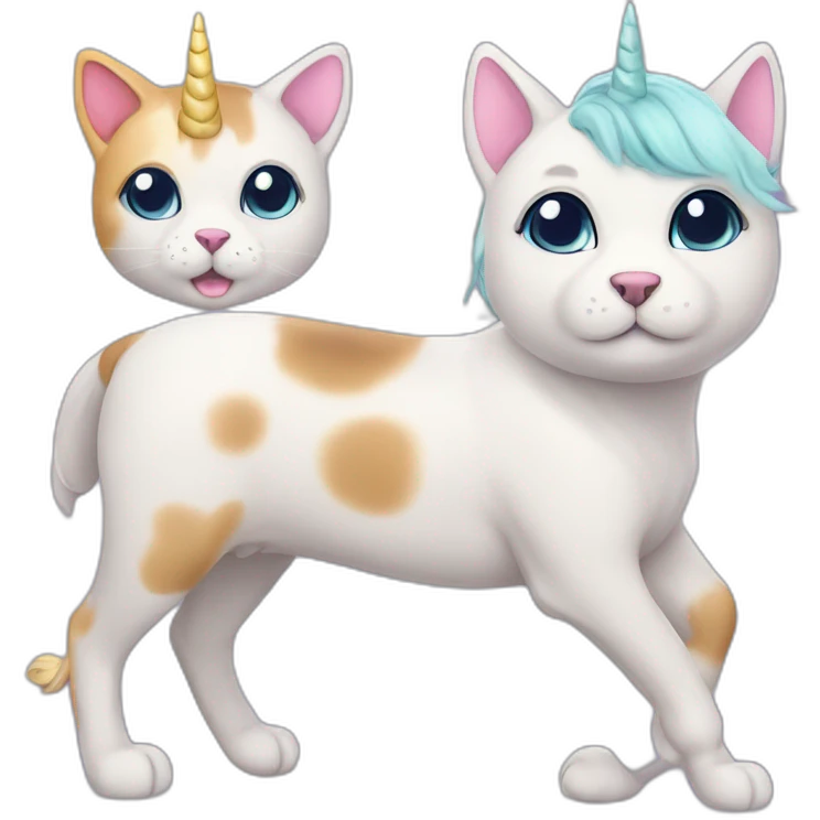 Cute kawaii Cat dog unicorn emoji