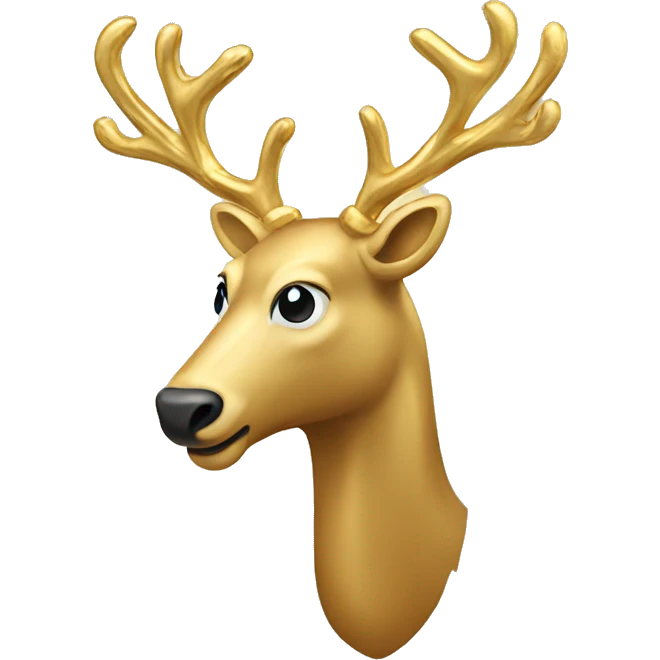 All gold reindeer  emoji