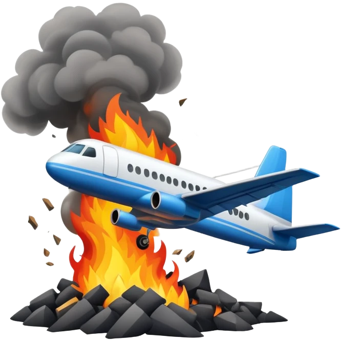 Plane crash landing emoji