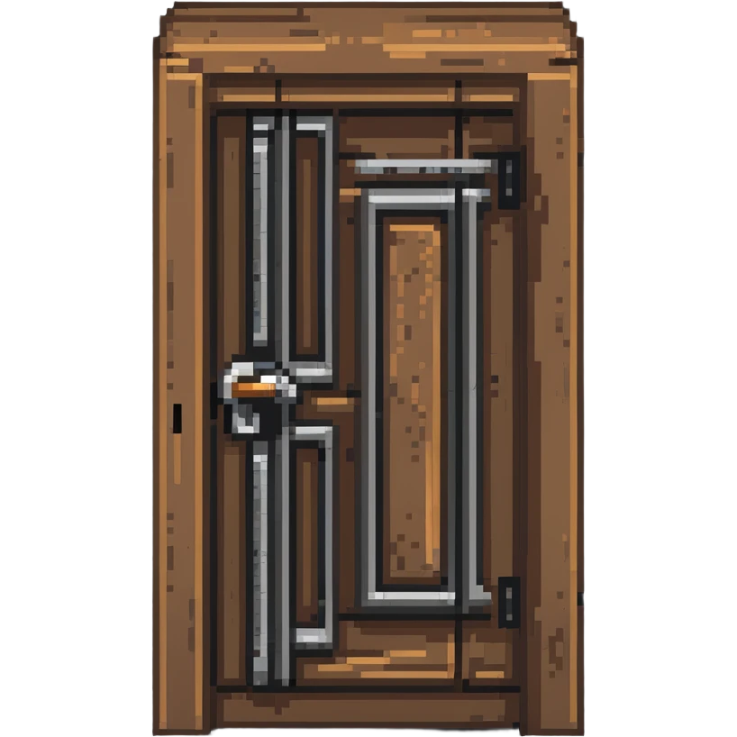 Wooden base with metal door from Rust game emoji