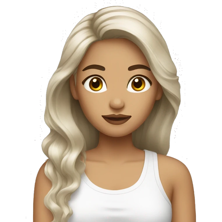Filipino woman dyed blonde hair brown eyes  emoji