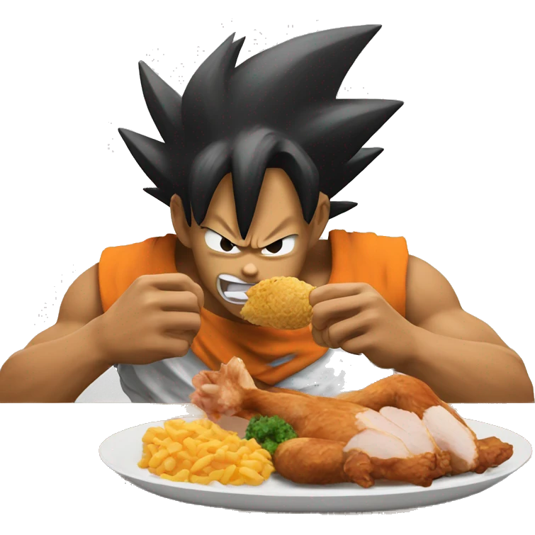 Goku eating chicken  emoji