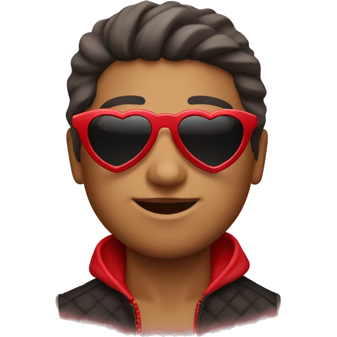 Red heart shaped sunglasses emoji