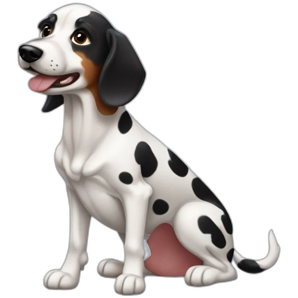 Perro salchicha mini con pelaje de dalmata emoji