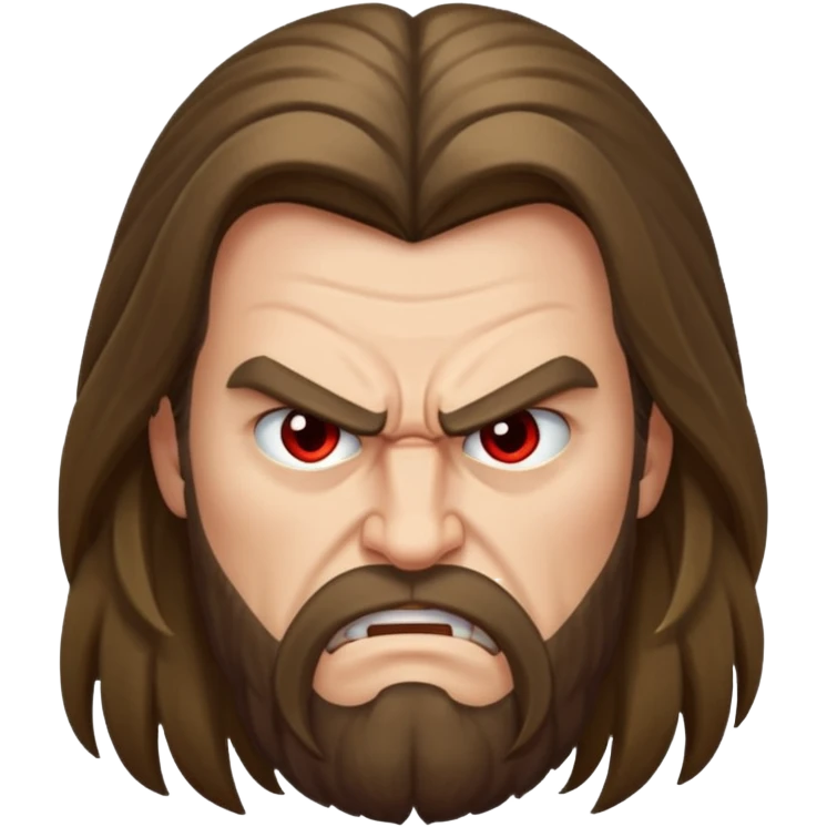 angry long haired man portrait emoji
