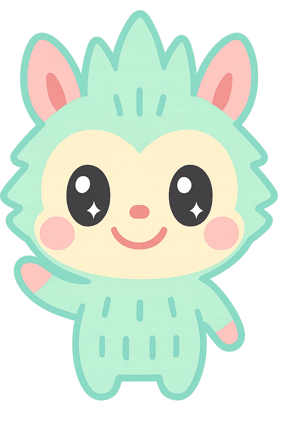 Labubu toy as an emoji, super cute and expressive, kawaii style emoji