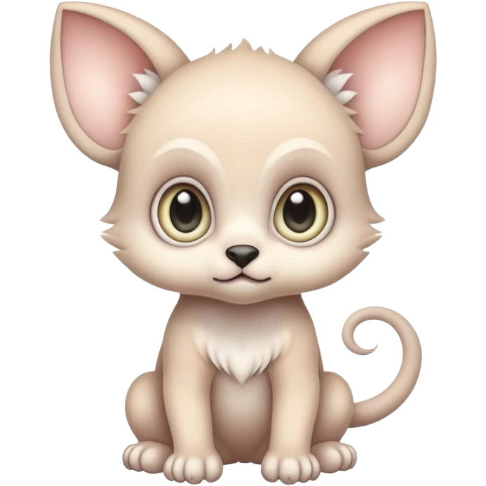 Adorable colorful baby pastel edgy animal-hybrid, full body, big Eyes emoji