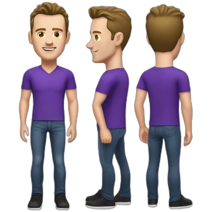 Jonathan Toews wearing a purple shirt and jeans  emoji