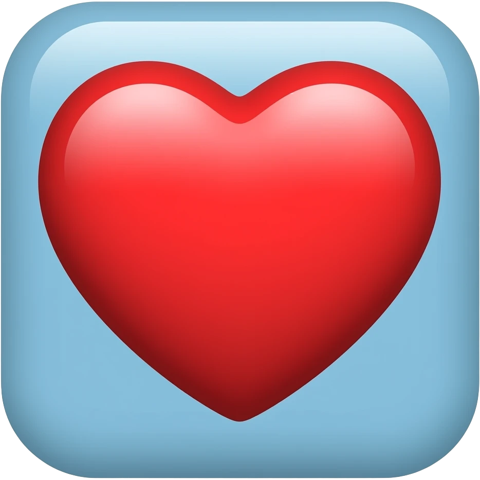 red heart on baby blue background emoji
