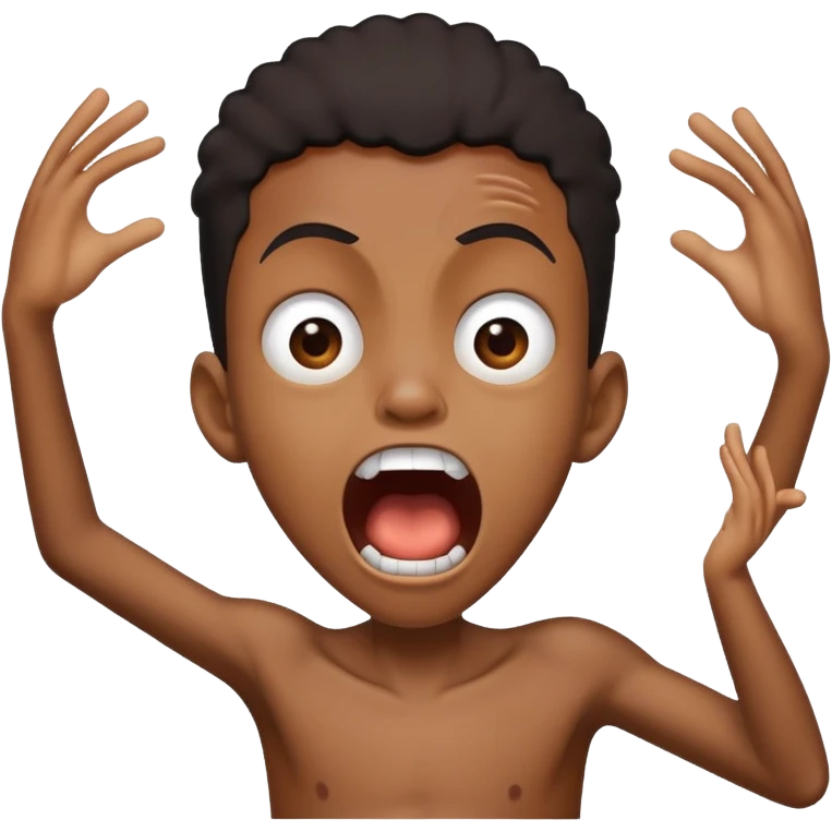 black kid skinny screaming for help emoji