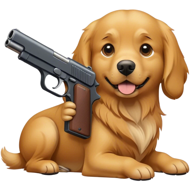 dog with a gun emoji