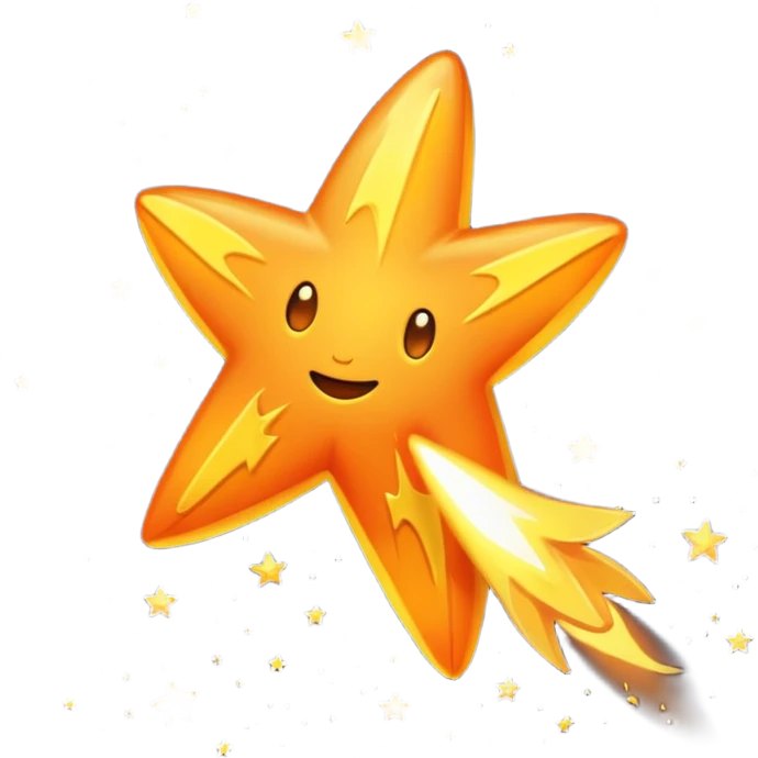 Bright shooting star emoji