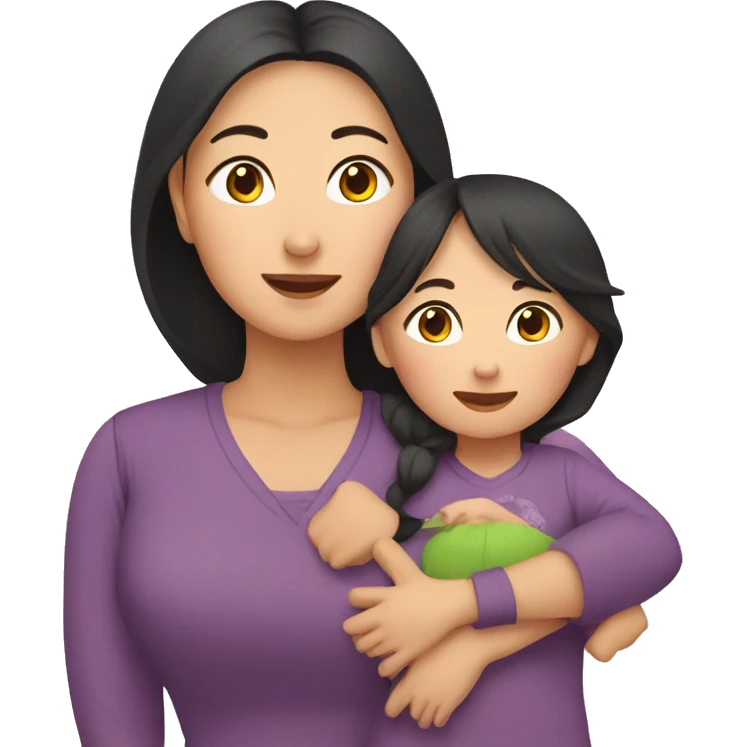 Mom and daughter from Kazakh  emoji