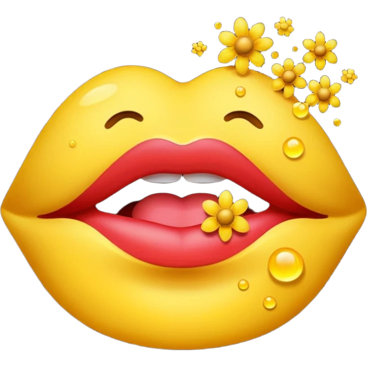 Lips blowing glowing pollen emoji