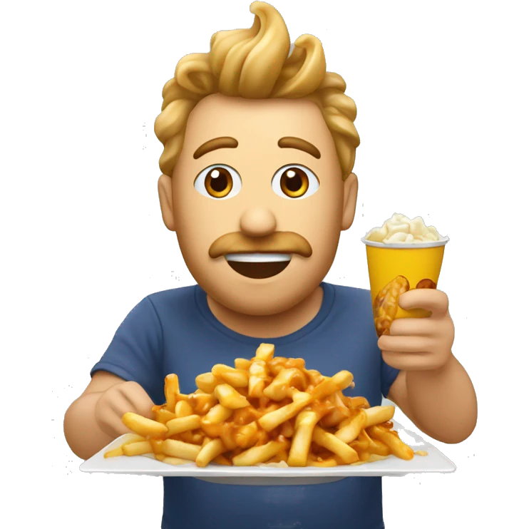 Poutine qui mange une poutine  emoji