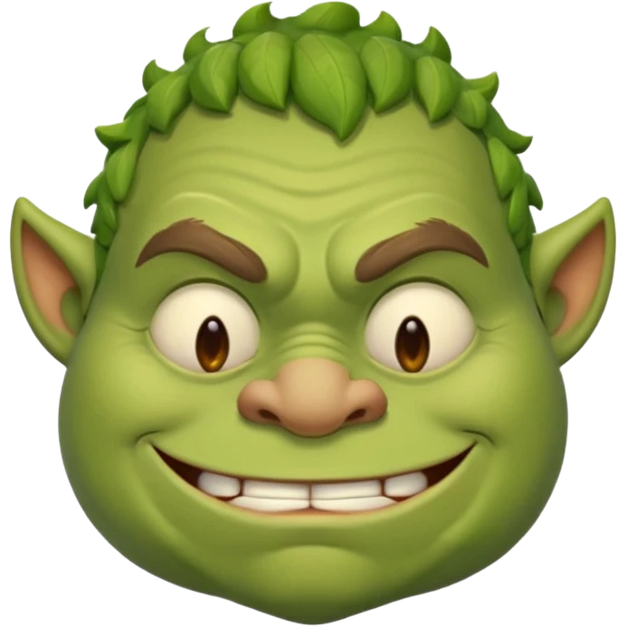 Sleepy Ogre smiling and loking sleepy  emoji