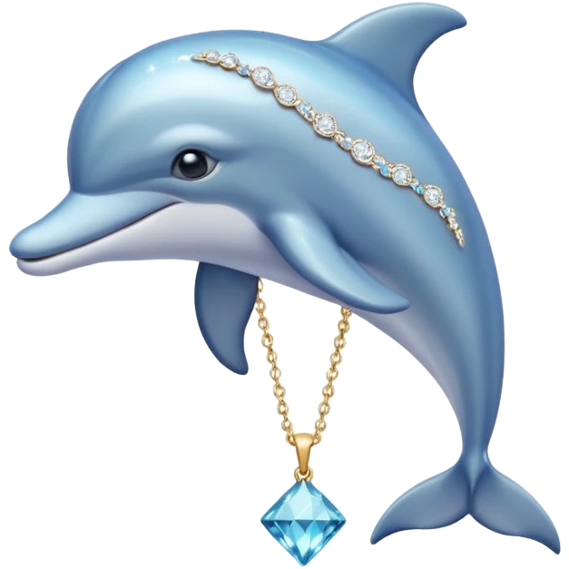 Dolphin wearing diamonds emoji