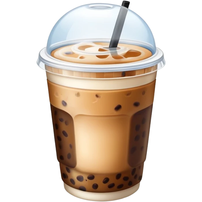 Dome lid iced coffee with milk emoji
