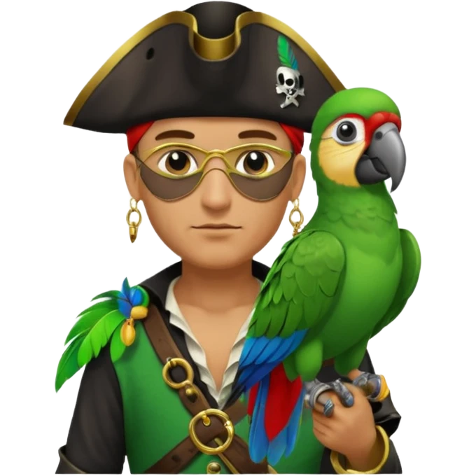pirate and parrot emoji