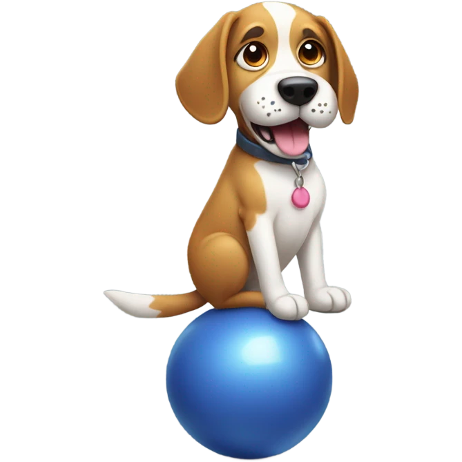 Dog on ball emoji