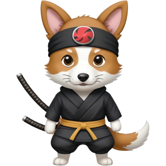 Cardigan corgi as a ninja from naruto emoji