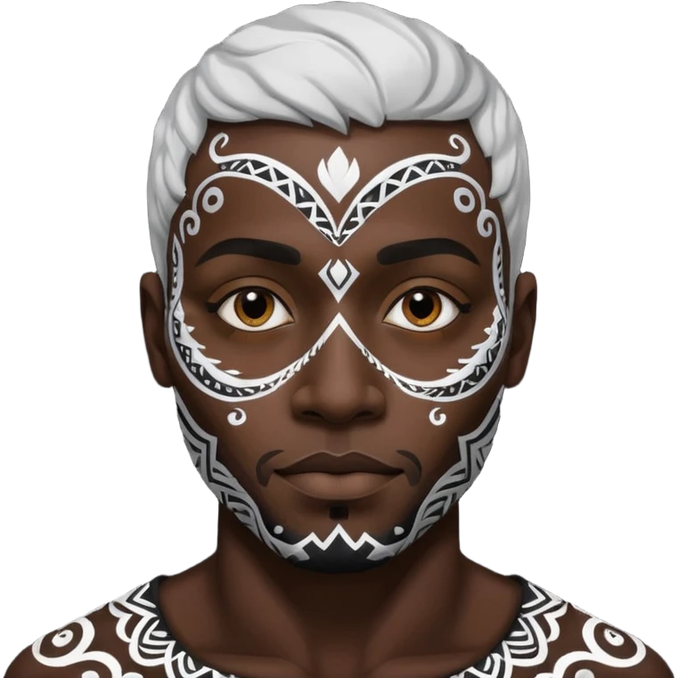 face painted black man  emoji