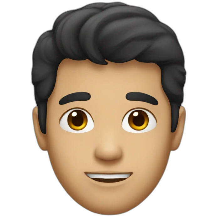 Face with black hair emoji