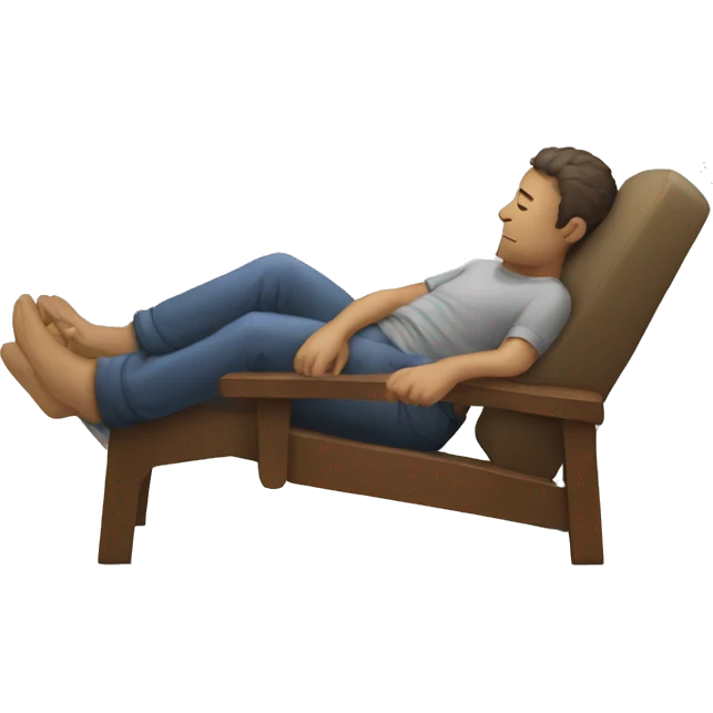 man sleeping on a chair emoji