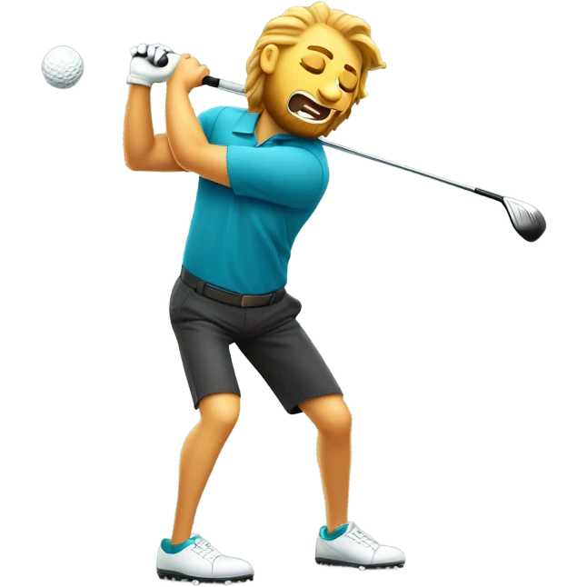 León haciendo swing golf emoji