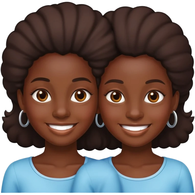 identical darkskin twin girls emoji