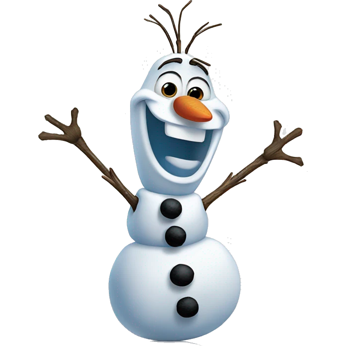 Olaf from the movie frozen skating emoji