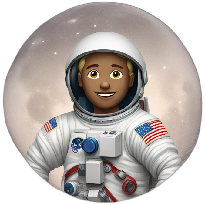 young white man on the moon emoji