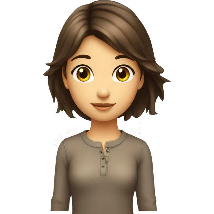 fillette 10 ans brune yeux noirs queue de cheval emoji