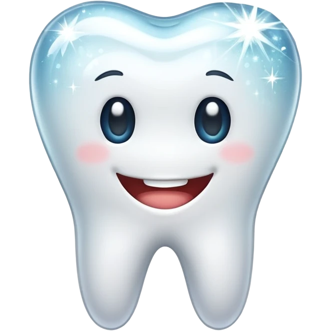 smiling tooth with sparkles, representing healing emoji