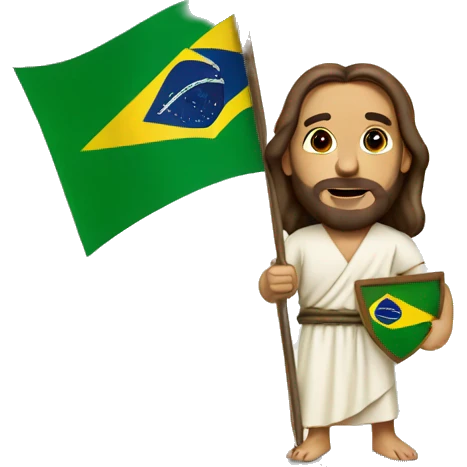 jesus holding a brazil flag emoji