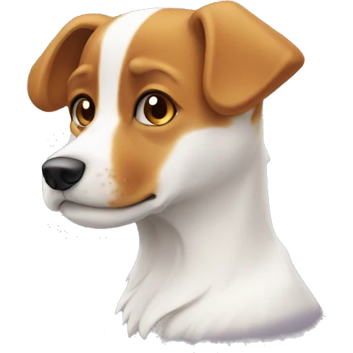 Chien roux et blanc emoji