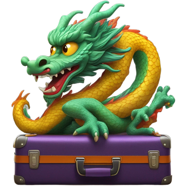 Chinese dragon on luggage belt emoji