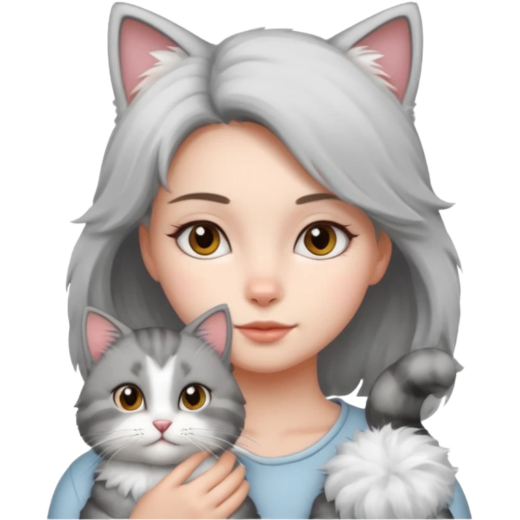 Girl with cat emoji