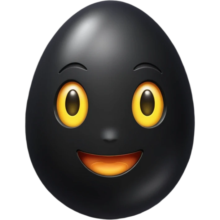 shiny black egg emoji emoji