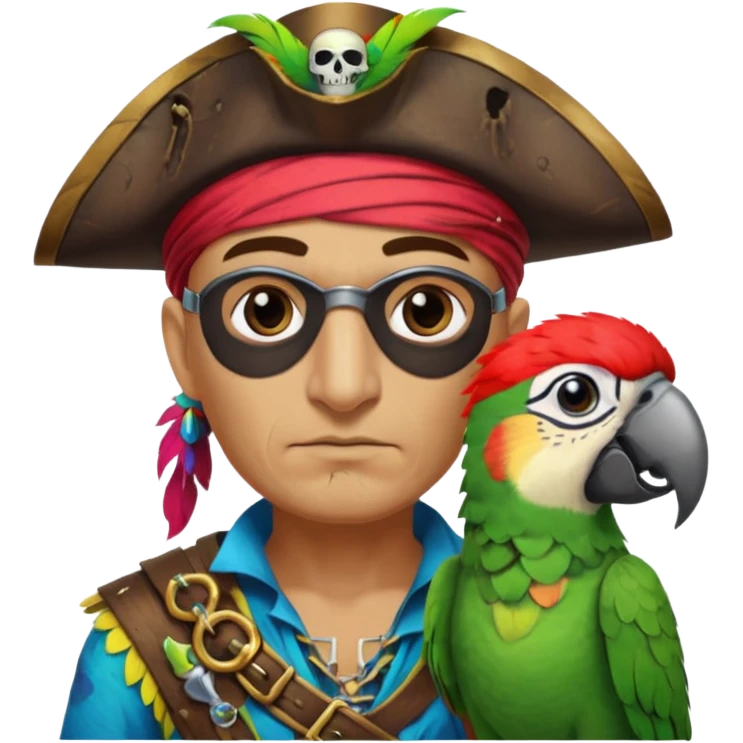 pirate and parrot emoji